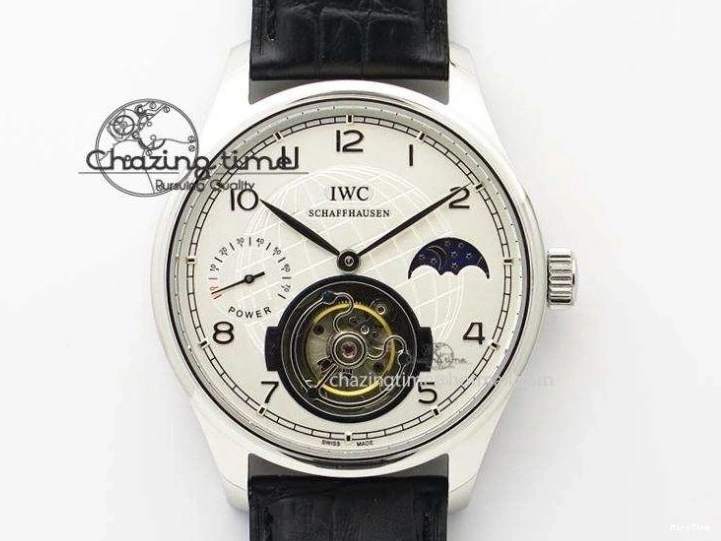 MIROTIME 0409 Packable Portuguese IW358304 ZF 1:1 Best Edition SS White Dial Blue Markers on Leather Strap A 7079
